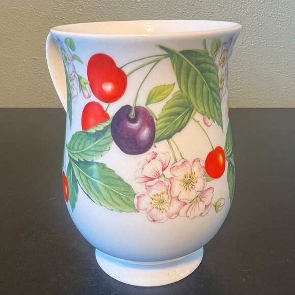 Vtg ROY KIRKHAM Sweet Cherry Fine Bone China Footed Cup ~ Made in England 1999 - Picture 5 of 14